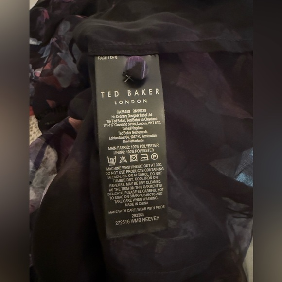 Ted Baker Black Floral Sheer Blouse - Picture 11 of 12